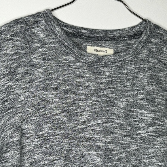 Madewell Textured Crew Neck Sweatshirt Heather Coal Size Small Cotton Office - Picture 5 of 12